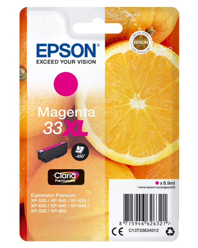 Epson Oranges Singlepack Magenta 33XL Claria Premium Ink Epson Oranges Singlepack Magenta 33XL Claria Premium Ink